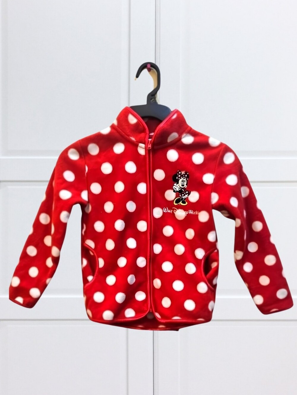 Disney Parks Minnie Mouse Red Polka Dot Fleece Jacket Girls S 8 Warm Soft